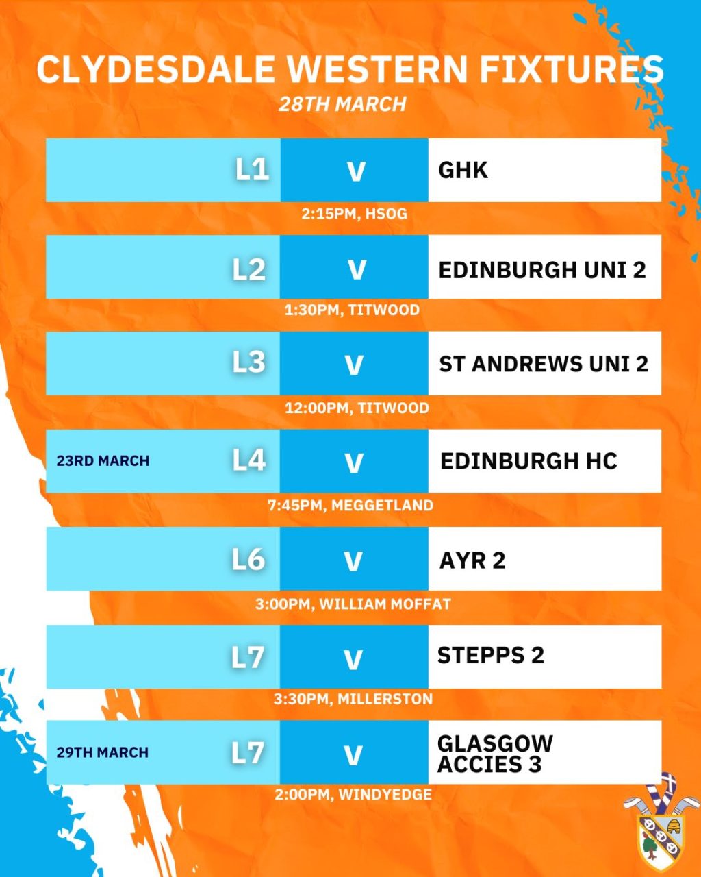 Instagram post from clydesdalehockeyclub. This post is in position 1.