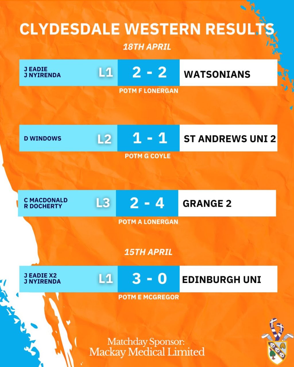 Instagram post from clydesdalehockeyclub. This post is in position 1.