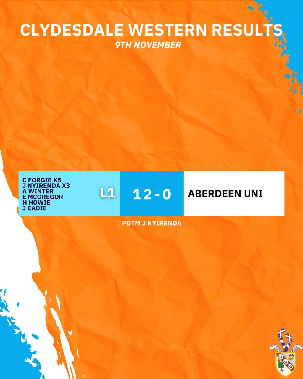 Instagram post from clydesdalehockeyclub. This post is in position 2.